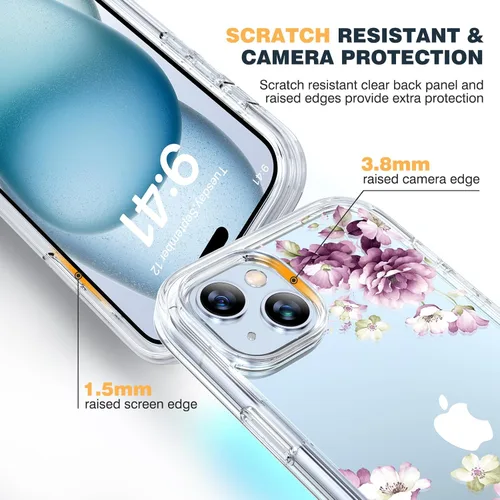 Vista 491 de DIACLARA - Funda transparente compatible con iPhone XR 6.1 pulgadas 2018