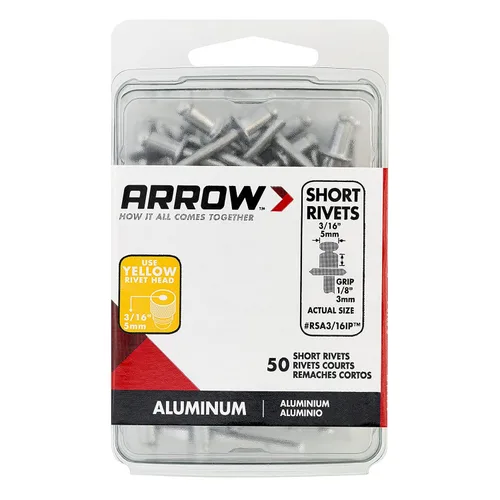 Vista 5 de Arrow Fastener RSA316IP Remaches cortos de aluminio de 316 pulgadas, paquete de 50