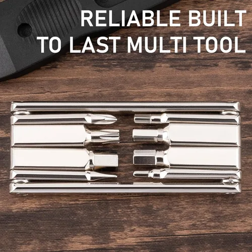 Vista 7 de Kit de herramientas de reparación de bicicletas, kits de inflador de CO2 con cartuchos de CO2, multiherramientas 8 en 1, parches de tubo