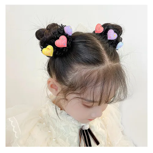 Vista 5 de 3 pares de moños en forma de dona para cabello grueso de niñas: moños de ballet y accesorios para pelucas