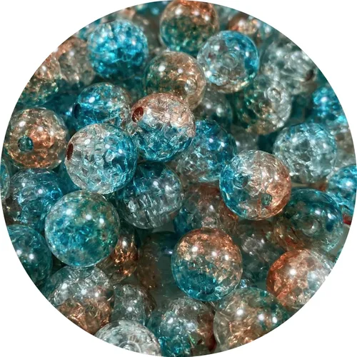 Vista 10 de 300 piezas cuentas de acrílico de 8 mm con grietas, cuentas redondas de cristal acrílico para hacer joyas, pulseras, collares, manualidades