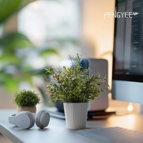 Vista 2 de Paquete de 4 plantas artificiales pequeñas, plantas artificiales de interior para decoración del hogar, pequeñas plantas de imitación