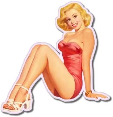 Pinup - Adhesivo decorativo de vinilo retro para casco de coche