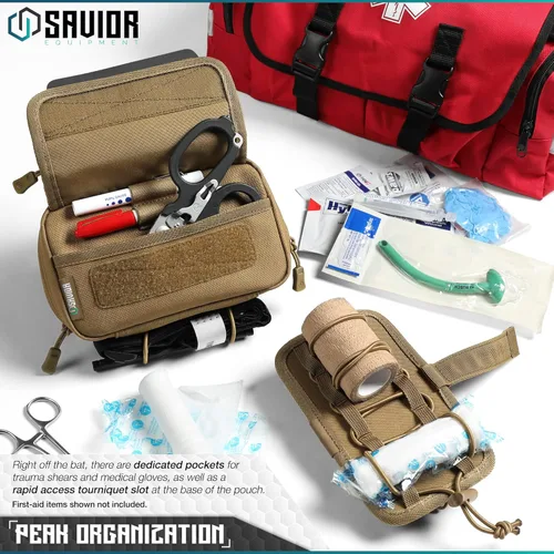 Vista 3 de Savior Equipment Paquete de 4 bolsas tácticas Loose Sacs, para munición de armas de fuego, con parches de identificación incluidos, funda blanda