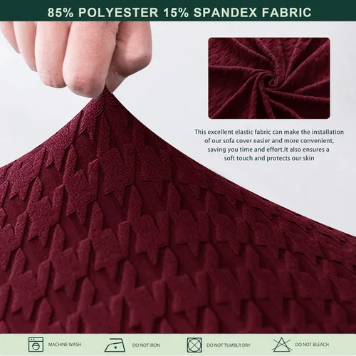 Vista 3 de CHUN YI 3 Pieces Stretch Loveseat Sofa Cover for 2 Seater Couch, Washable Soft Sofa Slipcover with 2 Separate Seat Cushion Covers for Dogs, Spandex