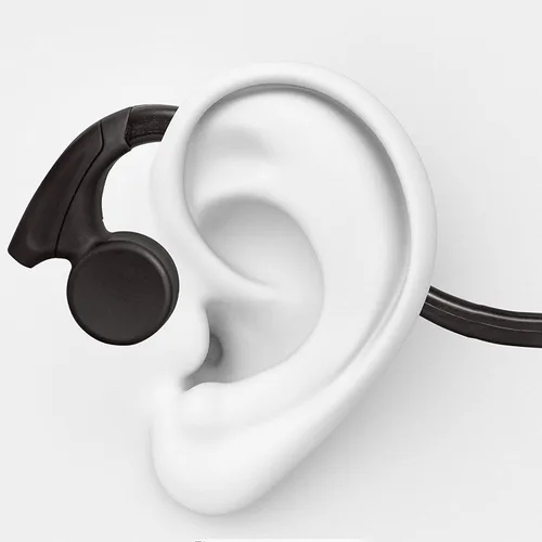 Vista 5 de Auriculares de conducción ósea con micrófono estéreo de oído abierto Auriculares deportivos con micrófono de reducción de ruido (azul)