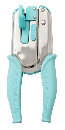 Vista 5 de We R Memory Keepers, Crop-A-Dile Power Punch, azul, para agujeros de 1/16 pulgadas, herramienta de álbum de recortes, compatible con la mayoría