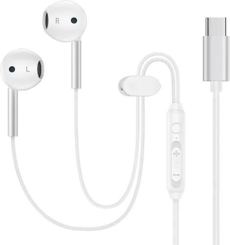Vista 8 de Auriculares tipo C con cable para iPhone 16e 17/16 Pro Max/16 Pro/16 Plus/16/15, Auriculares USB C con cancelación de ruido y micrófono con control