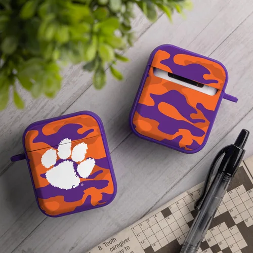 Vista 2 de AFFINITY BANDS Clemson Tigers Camo HDX - Funda compatible con Apple AirPods Generaciones 1 y 2