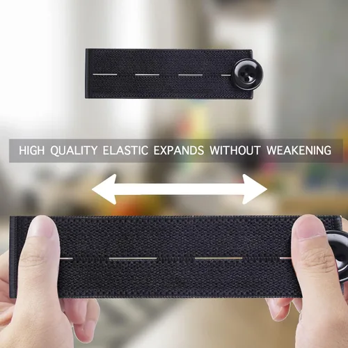 Vista 2 de Extensores de cintura elásticos, ampliadores de cintura ajustables para hombres y mujeres, extensor de botón de pantalones de mezclilla (B6)