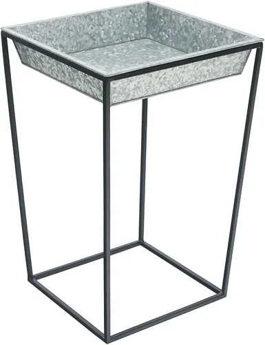 Vista 6 de Achla Designs Soporte para plantas Arne, 14" de alto con bandeja de cobre