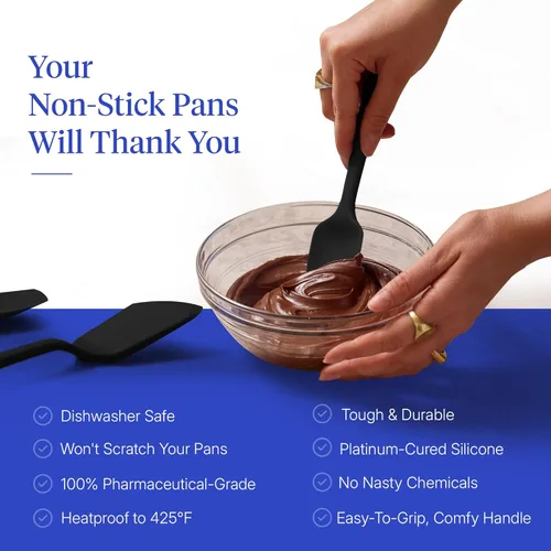 Vista 4 de GIR: Get It Right - Juego de utensilios de cocina de silicona de 5 piezas, cucharón, espátula, abatible, cuchara y cuchara, utensilios de cocina