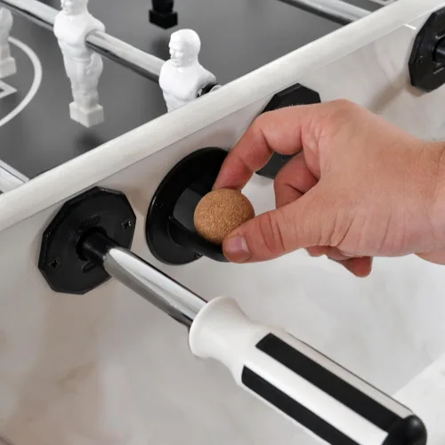 Vista 6 de KETTLER Carrara - Mesa de futbolín para exteriores con rotación de portero de 360 grados, 5 bolas de resina, 5 bolas de corcho y cubierta