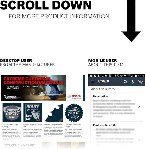 Vista 5 de BOSCH DCB1072CD Hoja de sierra circular con borde de 72 dientes de 10 pulgadas para laminado