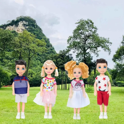 Vista 5 de ONEST 10 juegos de mini muñecas de 5 pulgadas con ropa de muñeca, trajes de fiesta para niños, accesorios para muñecas