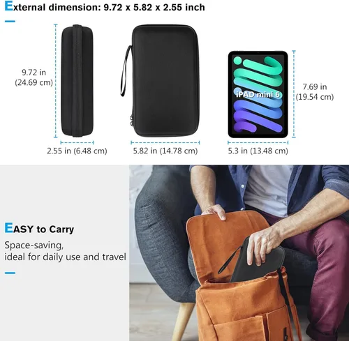 Vista 2 de ProCase - Bolsa organizadora de viaje grande para MacBook, adaptador de corriente, cables, organizador de tecnología, disco duro, unidad flash USB