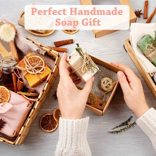 Vista 7 de Juego de 4 moldes de silicona para jabón, 6 cavidades, moldes rectangulares de silicona para jabón casero, molde para pastel, molde de chocolate