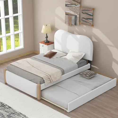 Vista 51 de SOFTSEA Cama de plataforma tapizada tamaño Queen con cajón de almacenamiento, marco de cama tapizado con cabecera con respaldo de alas, soporte