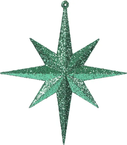 Vista 32 de Vickerman Adorno de Navidad de estrella de Belén con purpurina iridiscente negra de 8 pulgadas, 4 por caja