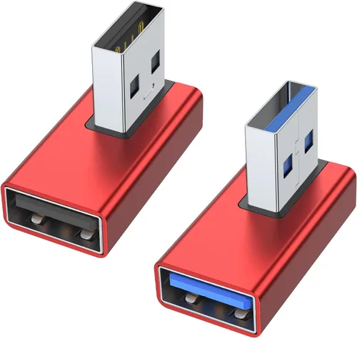 Vista 11 de AreMe Adaptador USB 3.0 de 90 grados, paquete de 2 unidades, extensor de convertidor USB A macho a hembra de ángulo recto para PC, laptop, cargador