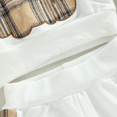 Vista 5 de Sasaerucure Conjunto de 2 piezas para bebé, niña, niño, manga larga, arcoíris, con pantalones de leopardo, ropa de invierno y primavera