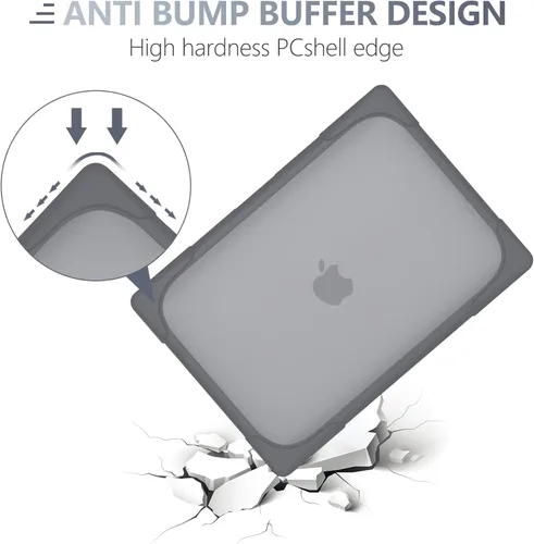 Vista 5 de Funda para MacBook Air M3/M2 de 15 pulgadas 2024 2023 lanzado A3114/A2941, resistente a prueba de golpes, funda para laptop con cubierta de teclado