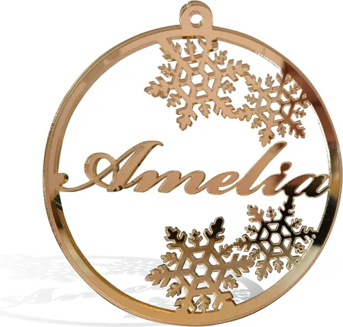 Adorno de Navidad personalizado, bola cortada con láser, bolas con nombre personalizado, Navidad 2025, regalos de Navidad para la familia, adornos