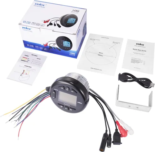 Vista 5 de Radio estéreo con Bluetooth marino, medios digitales MP3/WMA/USB/AM/FM, estéreo marino a prueba de intemperie, (sin reproductor de CD)