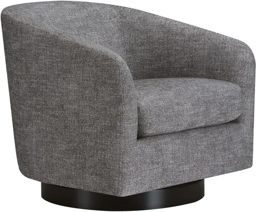 Vista 17 de CHITA Silla Giratoria de Acento, Silla Barrel Tapizada en Terciopelo con Certificación FSC para Sala de Estar, Completamente Ensamblada, Naranja