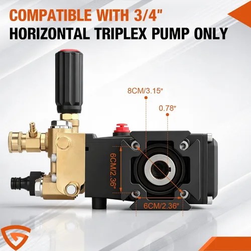 Vista 6 de Bomba de hidrolavadora de 3400 PSI 3/4 en eje horizontal Triplex 3.0 GPM