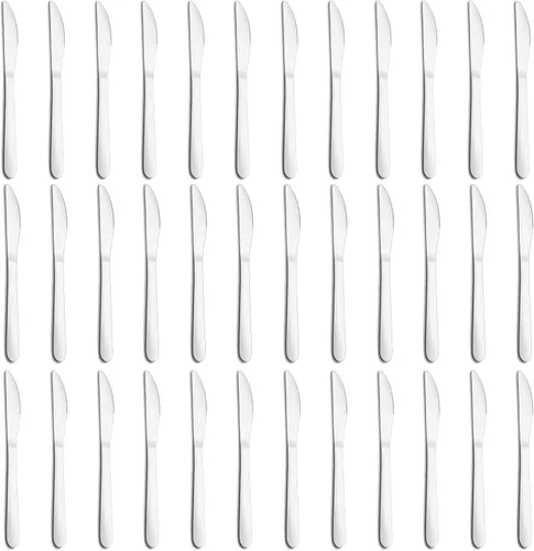 Vista 10 de Juego de 24 cuchillos de mantequilla – Cuchillo de mantequilla de 9 pulgadas, juego de cuchillos de cena de acero inoxidable de grado alimenticio