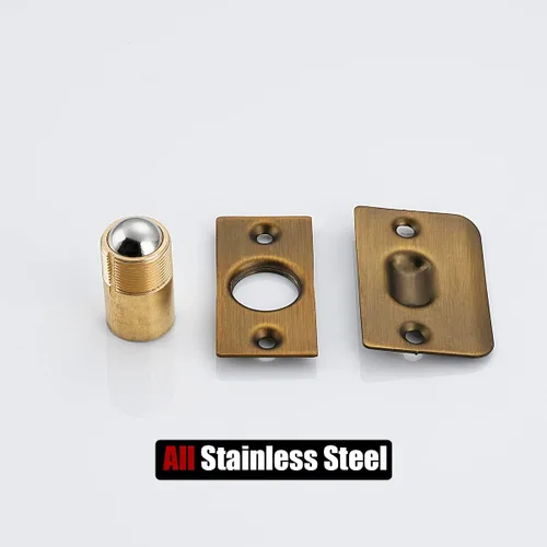 Vista 33 de JQK Herrajes para puerta de clóset, acero inoxidable ajustable con placa de golpeo, bronce antiguo, paquete de 2 unidades, HBC100-QG-P2