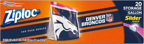 Vista 8 de Ziploc Bolsas de almacenamiento con cierre deslizante, con diseño de la NFL, galón, 305571, 1