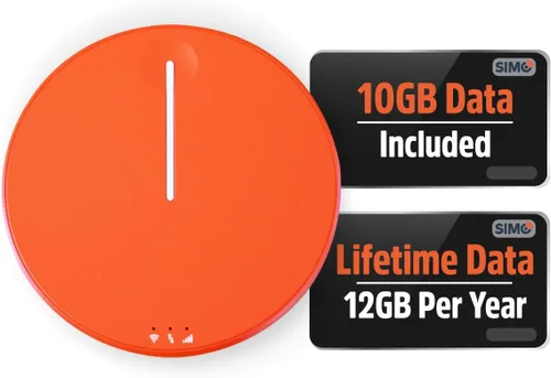 SIMO Solis Hero 4G LTE Hotspot, incluye datos de por vida (12 GB por año) y 10 GB de datos globales, acceso a múltiples operadores, Internet en más