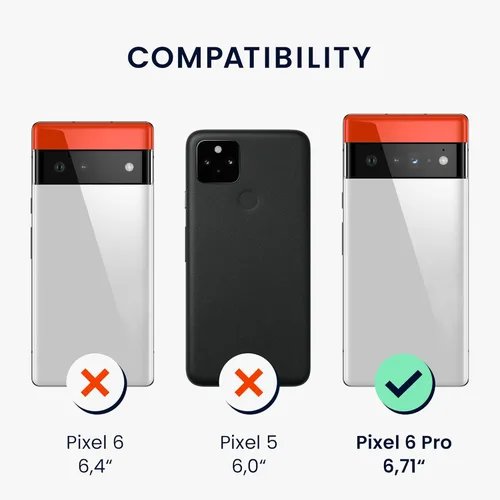 Vista 114 de kwmobile Funda Compatible con Google Pixel 6 Pro - Funda de teléfono de silicona TPU con acabado suave - Azul Arrecife
