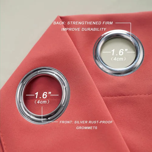 Vista 5 de Cortinas de cenefa coral para dormitorio, con aislamiento térmico, cenefa de ventana de coral de 18 pulgadas de largo, cenefas cortas con ojales