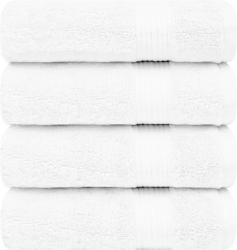 Vista 34 de Ample Decor Toallas de baño 100% algodón, 30 x 54 pulgadas, 600 GSM, toallas de baño suaves de secado rápido, 4 piezas, color beige