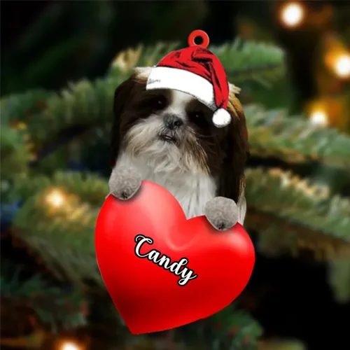 Vista 128 de Amantes de los perros de Navidad, corazón de perro de Navidad disponible para muchos perros Malamute de Alaska, adorno de Navidad, adorno