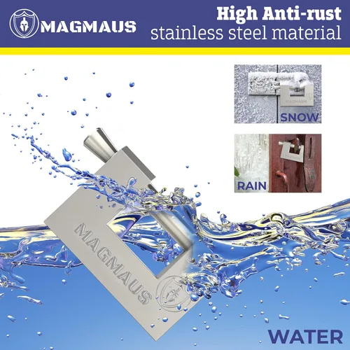 Vista 3 de Magmaus® RTL50 [blindado] Candado de alta seguridad – Cerradura de contenedor resistente con espacio de grillete de 0.43 pulgadas y perno de grosor