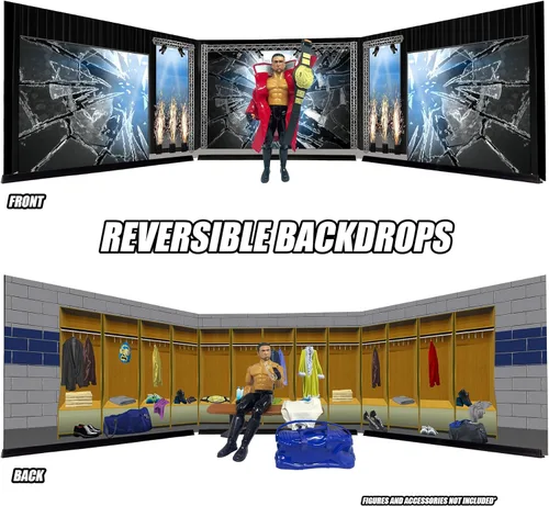 Vista 3 de Dioramas de fondo reversibles de figuras de acción de lucha para figuras de acción de lucha de WWE y AEW