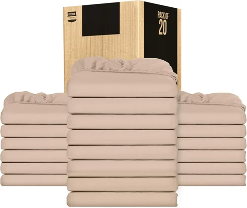 Vista 15 de Utopia Bedding Sábanas bajeras de tamaño individual – Paquete a granel de 6 sábanas inferiores – Microfibra suave cepillada – Bolsillos profundos