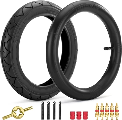 Neumáticos y tubos delanteros de 12/12.5 × 1.75/2.125/2.25, juego de neumáticos interiores de rueda delantera de 12.5 x 2.25 compatible con BOB