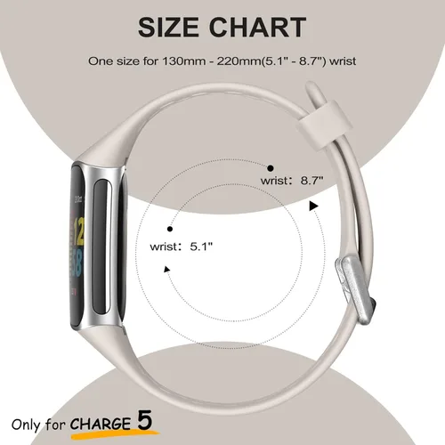 Vista 9 de Paquete de 6 correas compatibles con Fitbit Charge 5 bandas para mujeres y hombres, correa deportiva transpirable suave impermeable de repuesto