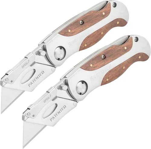 Sheffield 12525 Cuchillo Utilitario Premium con Bloqueo de Cuchilla de 2 Unidades, Rellenos para Medias, Regalos para Hombres, Regalos para Papá,