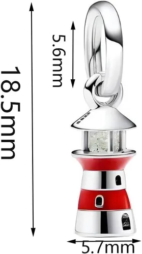 Vista 4 de Lighthouse - Pulsera colgante para mujer, collares, regalos de moda, plata de ley 925, joyería de bricolaje, Epoxi, Circón