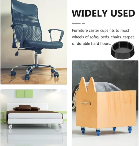 Vista 4 de DOITOOL Copas de goma para muebles, 4 posavasos antideslizantes para muebles, tapones redondos para ruedas, 1.9 pulgadas (negro)
