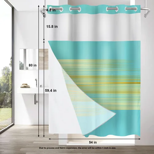 Vista 291 de Shrahala Father and Child Embracing No Hooks Shower Curtain with Snap in Liner Set, Tender Moment Captured Bathroom Décor Polyester Fiber Waterproof