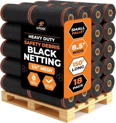 Vista 68 de Xpose Safety Red de seguridad para construcción de Xpose Safety - Rollo de material temporal de 150 pies, malla de 1/4" para cerca de andamio