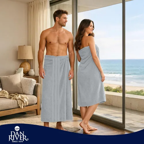 Vista 49 de DAN RIVER Paquete de 2 sábanas de baño de lujo 35x70, 600 GSM, toallas de 100% algodón hilado en anillo suaves y de secado rápido, ideales para Beige