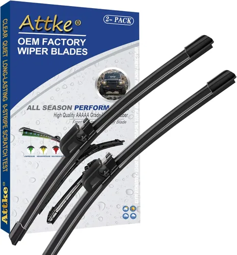 Vista 15 de ATTKE Juego de 2 limpiaparabrisas delantero para Volkswagen Passat 2005-2011/Volkswagen Jetta 2005-2010/Scirocco 2008-2017/24 pulgadas (juego de 2)